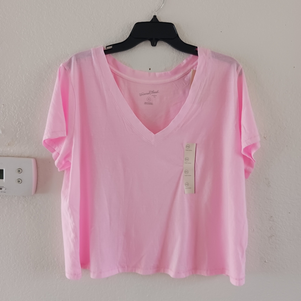 Women's Short Sleeve V-Neck Cotton T-Shirt‎ XXL